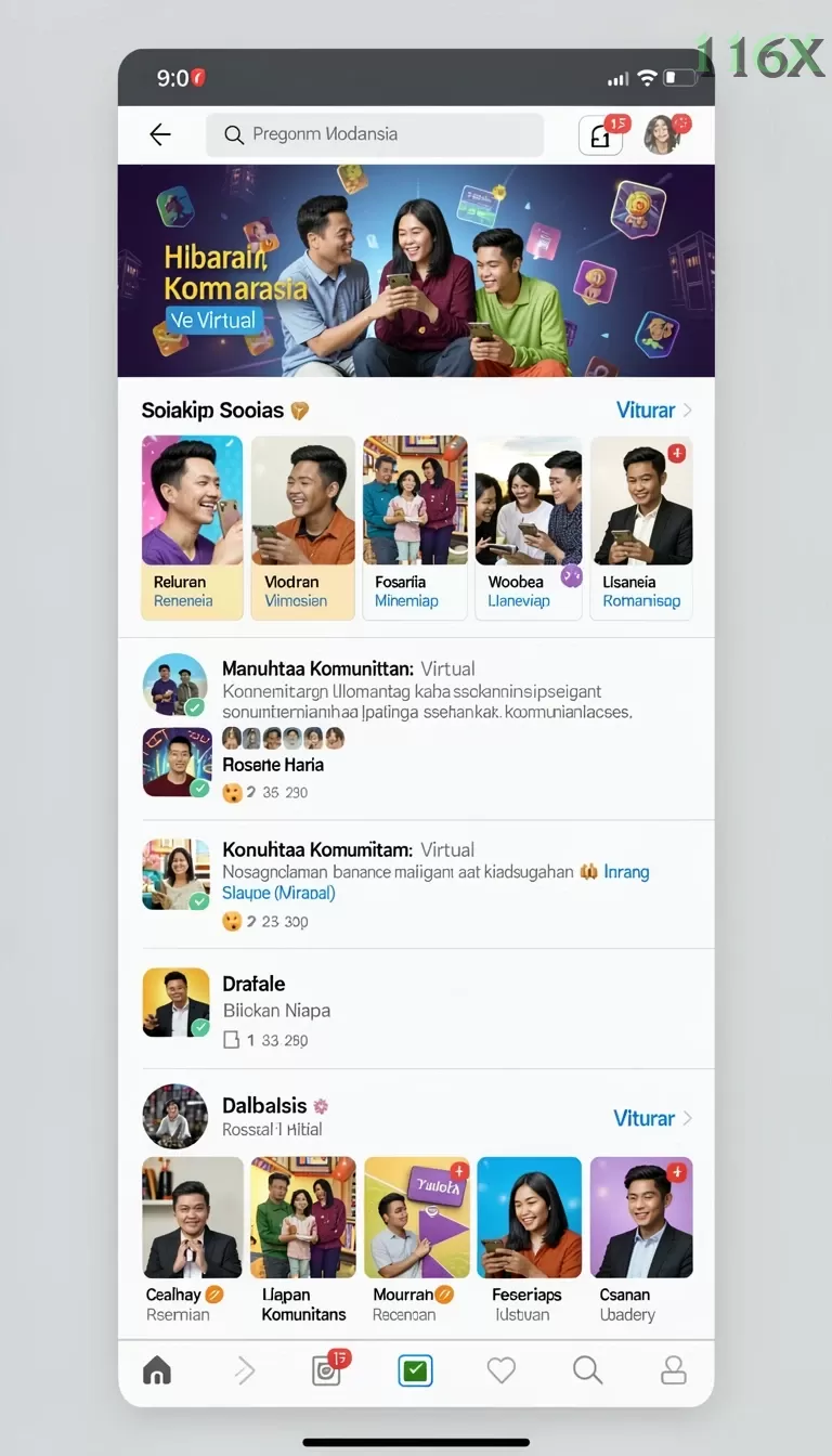 Cuplikan layar KM789 — menu navigasi