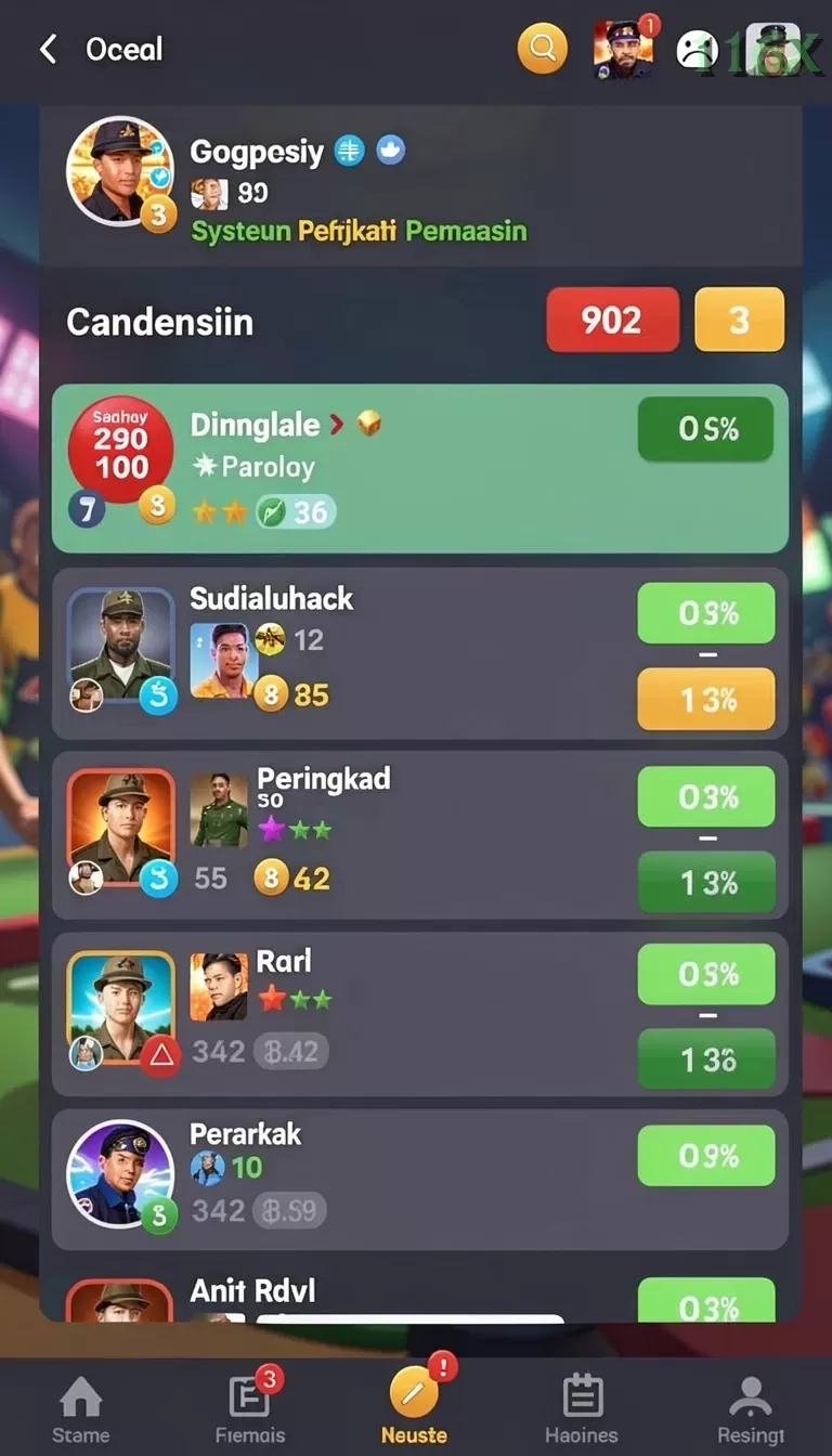 Cuplikan layar GIM999 — menu navigasi
