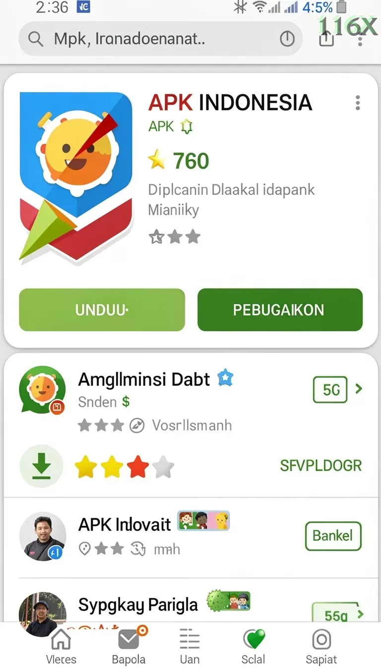 Cuplikan layar LKOPEN — menu navigasi