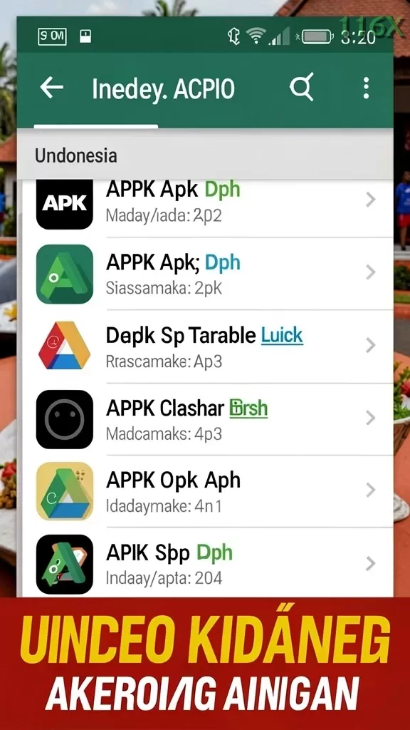 Cuplikan layar LAJUBET — menu navigasi